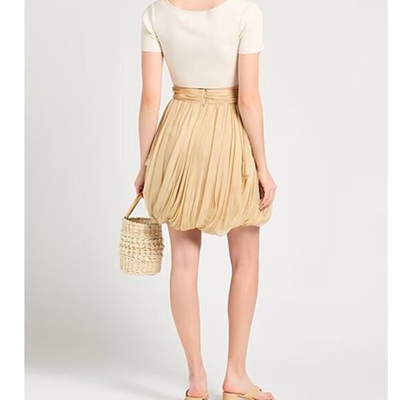 Ralph Lauren Black Label Gold Silk Clairy Balloon Bubble Skirt Mini Sz 12 VTG - Picture 2 of 14